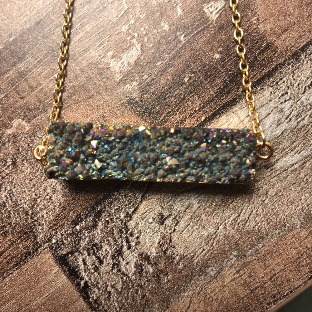 Multi colored druzy necklace